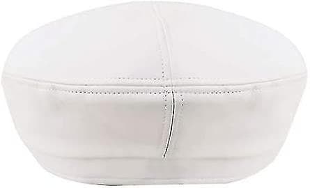 Falsk Læder Solid Militær Beret Hat Til Kvinder Piger Retro Stil Britisk Beanie Hat Cap