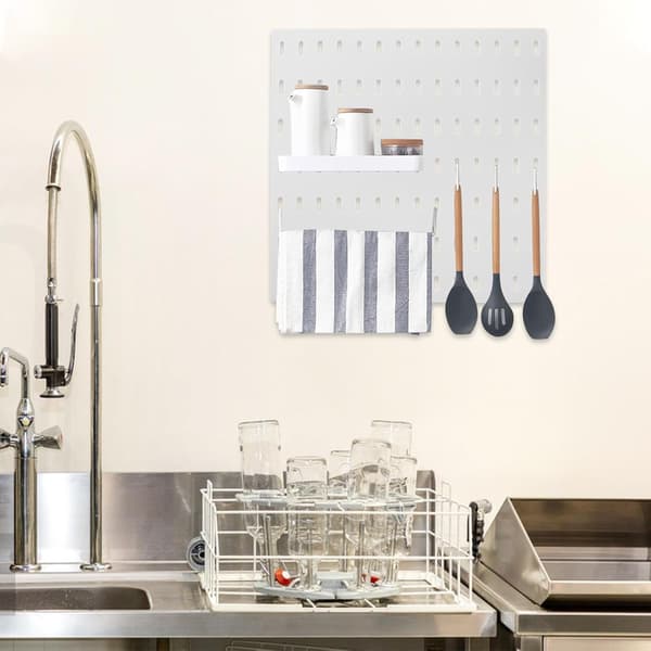 28x28cm Hvid Plastik Ophængstavle Væg Organizer Panel til Garage og Værksted