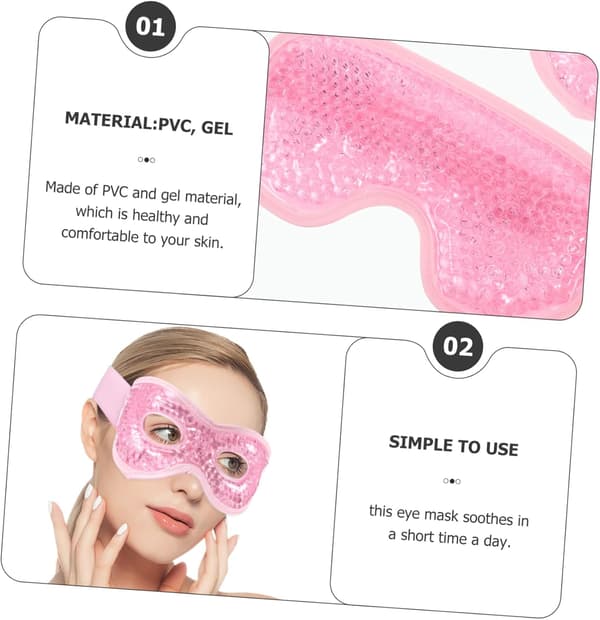 2-pack Gelögonispackningar för kylterapi, återanvändbara kylkuddar av PVC och gel