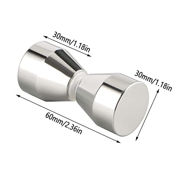 2 stk. Brusedørgreb Sølv Aluminium Legering Brusedør Knapper til Brusedøre