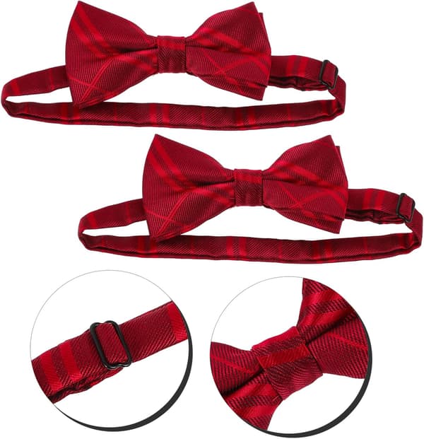 Justerbar polyester butterfly til mænd, ternet dobbelt sløjfe hals tilbehør, holdbart letvægts design