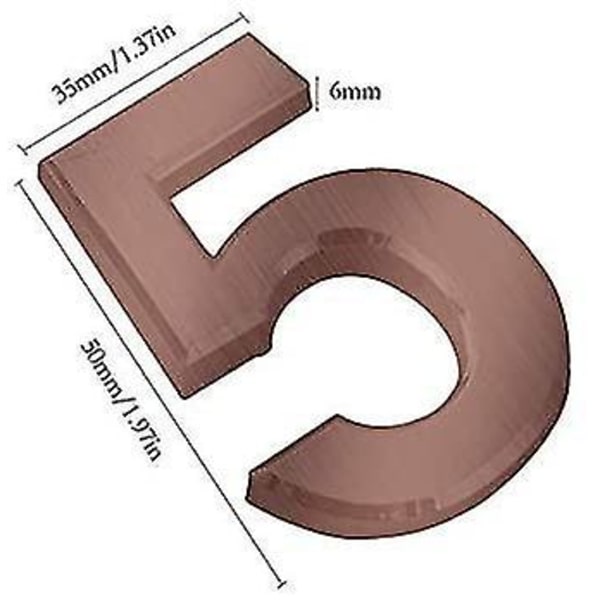 10 stk Postkasse Nummerer 0-9 Selvklebende Adresseklistremerker 3D