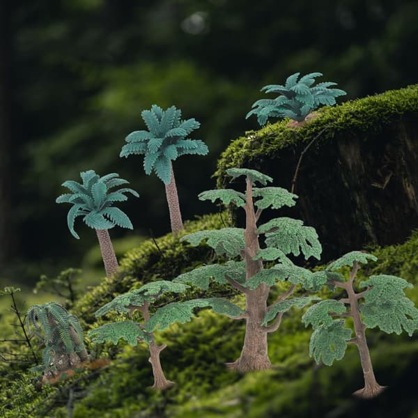 7 stk. miniaturetræmodel landskabsmodel simuleringstræer PVC realistisk form