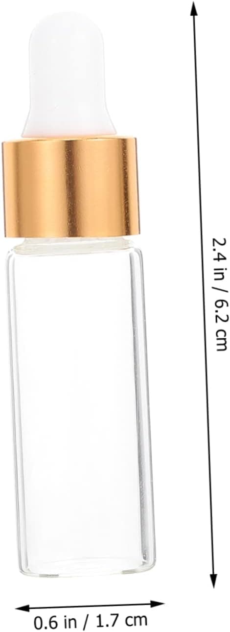 50 st 5 ml mini eteriska oljeflaskor flytande förpackningar för resetillbehör guldaccent