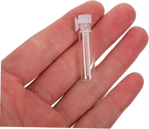 100 stk 1 ml mini parfymeprøveflasker glass påfyllbare kosmetiske underflasker