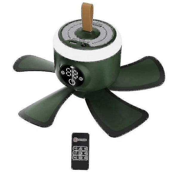 Bärbar Campingfläkt med Lykta - 8,3 tum i Diameter, USB Laddningsbar Batteridriven Tältfläkt, Liten Bärbar Takfläkt, Hängande Fläktkrok