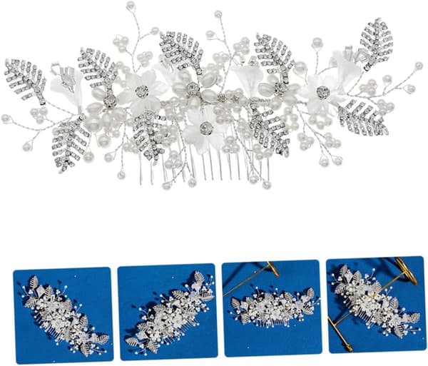 Blomster Hår Sidekam Rhinestone og Aksenter Elegant Brudehårtilbehør