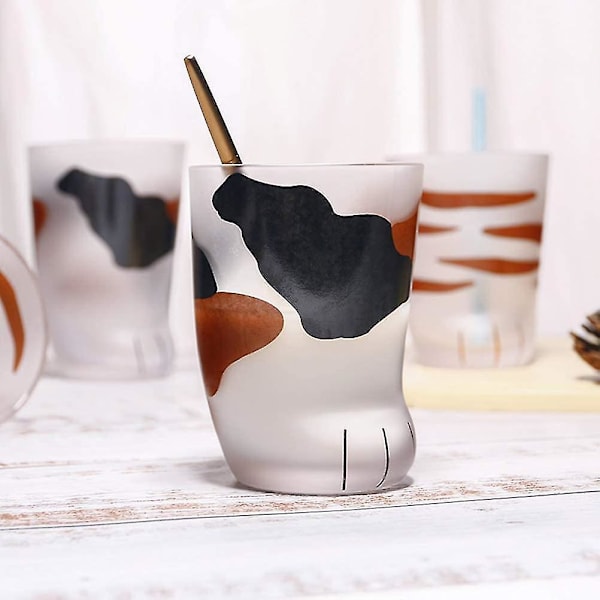 Søt kattepote glass, pote krus kontorkaffekrus frokostmelkeglass