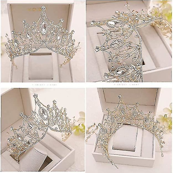 Bryllupskrystalltiara Bryllups Rhinestone Krone Prinsesse Brud
