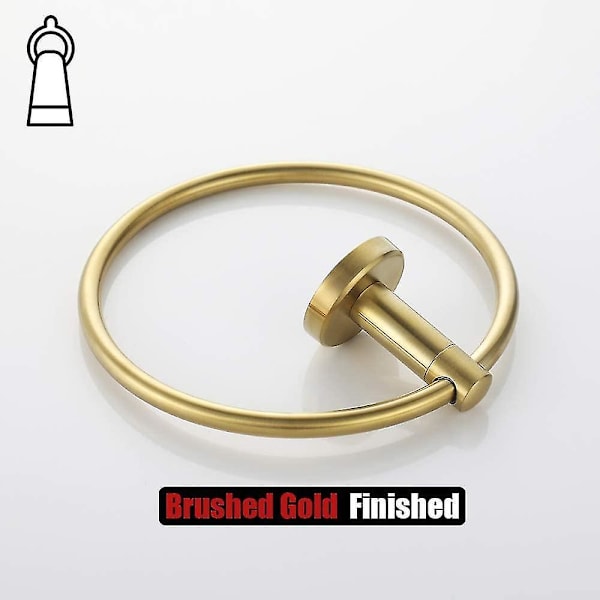 Badeværelsestilbehør Rund Guld Håndklædeholder Rustfrit Stål