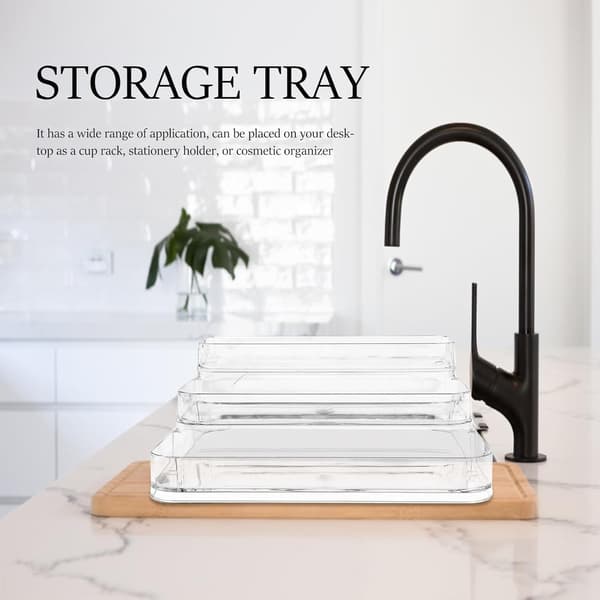 Blyantholder Skrivebordsstativ Akryl 3-lags Design Enkel Elegant Multifunktionel Diverse Organizer