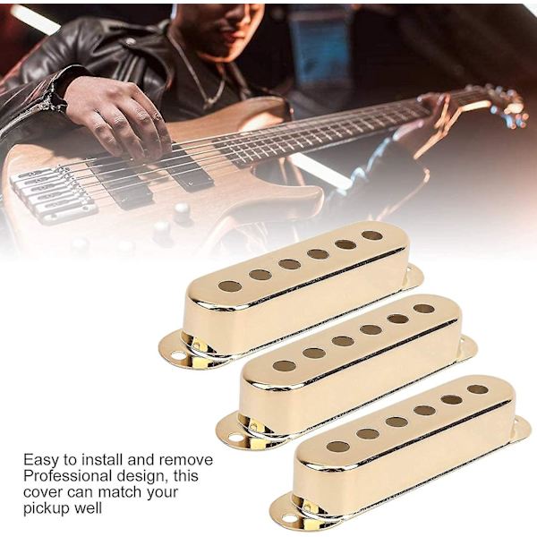 3 stk Gitar Pickup Deksel Messing Enkelt Pickup Deksel Musikktilbehør