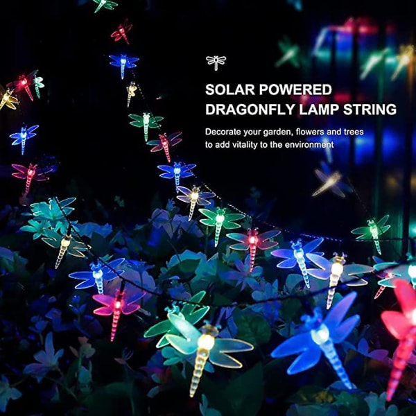 2-pack Solcells-drivna Sländor Fairy String Lights 5m 20LED Utomhus