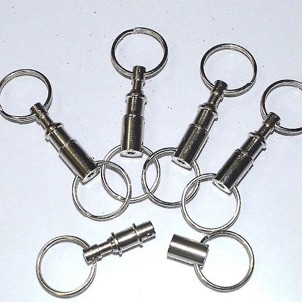 Aftagelige Pull Apart Hurtigudløsnings Nøgleringe To Split Ringe (sølv) (3 stk)