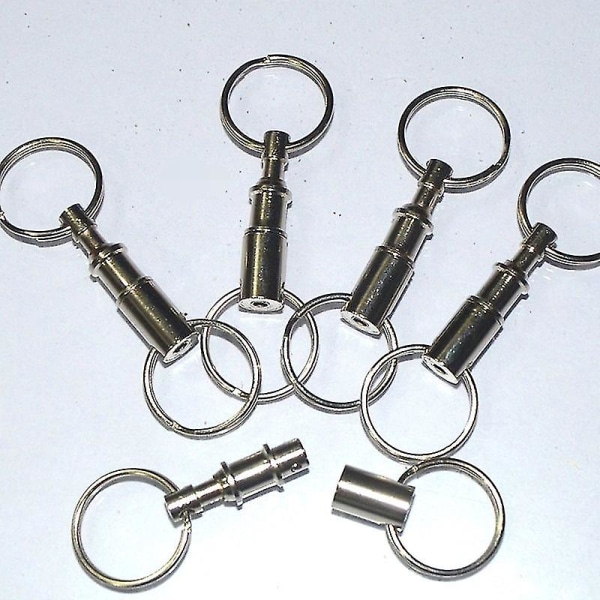 Avtakbare hurtigutløsende nøkkelring nøkkelringer To delte ringer (sølv) (3 stk)