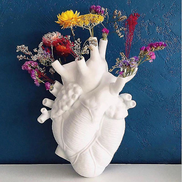 Anatomisk Hjerte Vase Blomsterpotte Hjem Kunst Skulptur Dekor