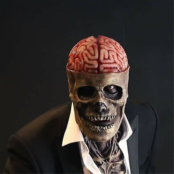 Horror Skelet Latexmaske 3D Realistisk Fuld Hovedkranium