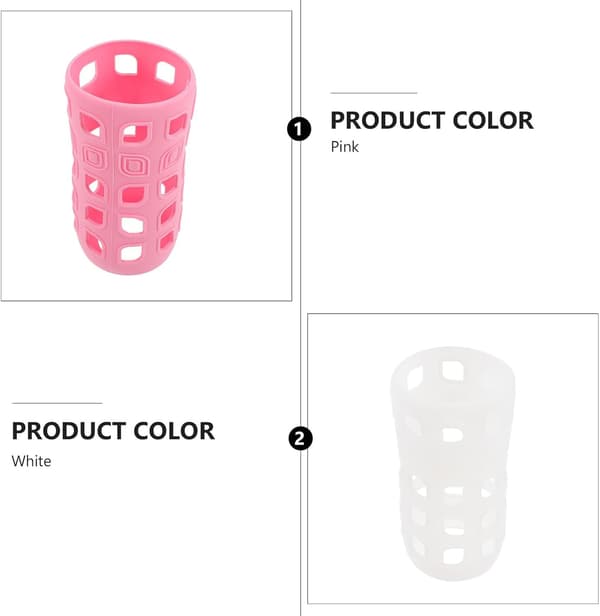 4 st värmeisolerade silikonflaskhylsor koppskydd ihålig design, bärbara glasflaskskydd