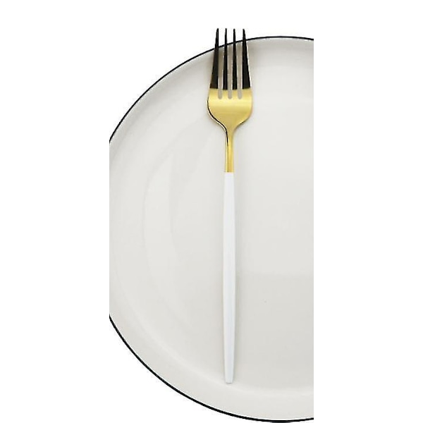 6 stk. Hvidguld Spisegaffel 304 Rustfrit Stål Bestik