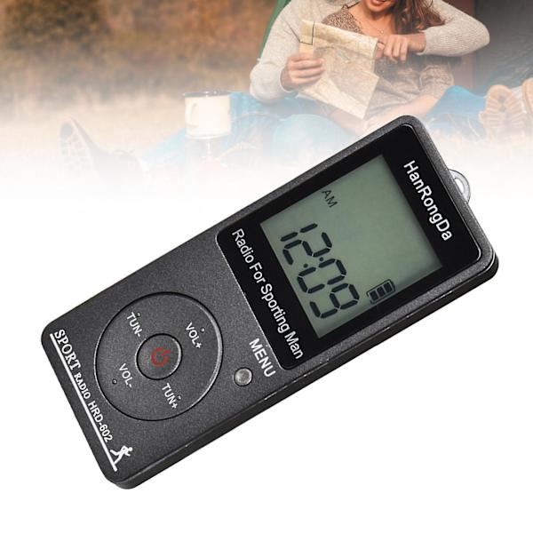 Fiauli Hrd-602 Digitalradio Mini - Enkel att använda med LCD-display - FM/AM Bärbar fickradio för vandring Grey