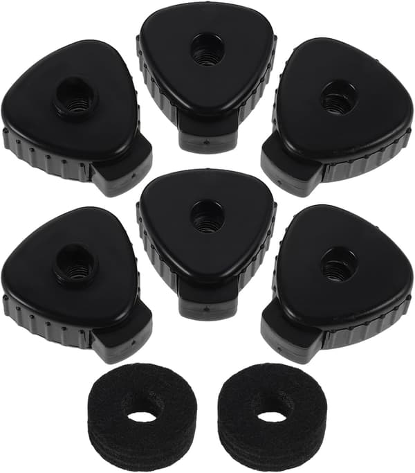 Snabbkopplingar för cymbaler, triangulär form, mångsidig användning, stilren design, 6 st
