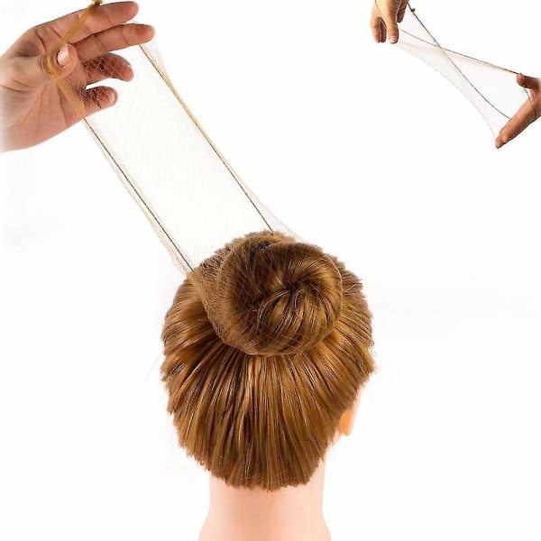 20 stk Gjenbrukbare hårnett usynlig elastisk kantnett for kvinner, jenter, ballettbolle (lett kaffe)