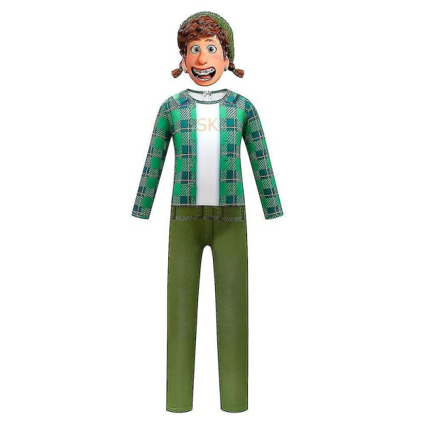 Turning Red Jumpsuit Barnkläder Mask Set Fancy Up Kostym 8-9 Years