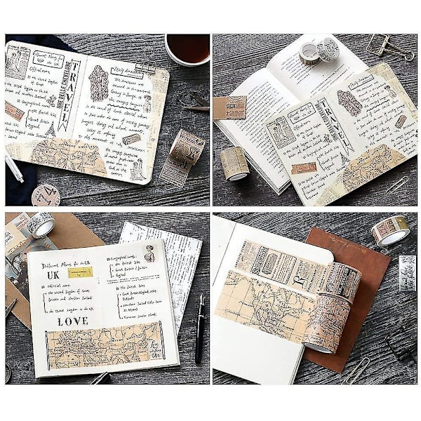 5 rullar Washi-tejp i gotisk stil för DIY-hantverk