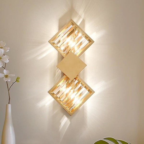 LED Vægskinner Krystal Sconce Geometrisk Moderne Guld