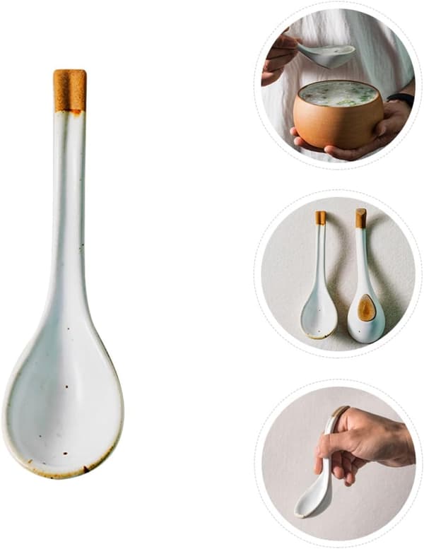 Keramiske suppeskjeer Glatt overflate og solid design for hjemmekjøkken og restaurantbruk