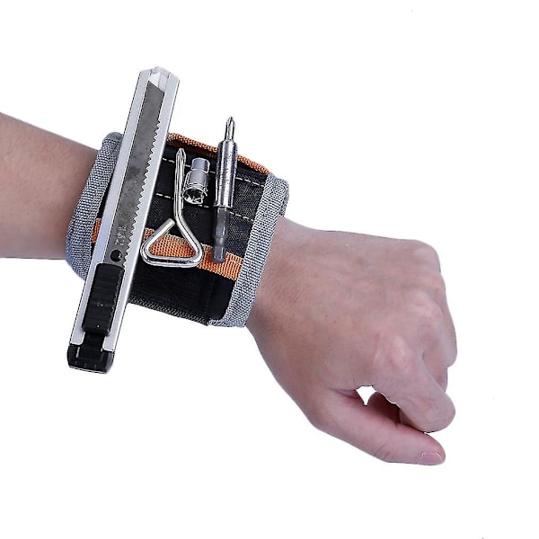 Magnetiskt handledsband med bälte för att hålla skruvar, spikar och borrbitar