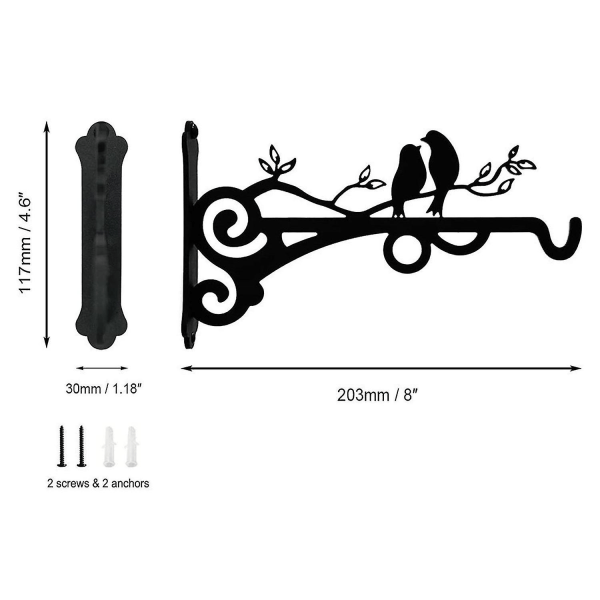2-pack Väggfäste för Hängande Växter Fågelplanteringskrokar Utomhus