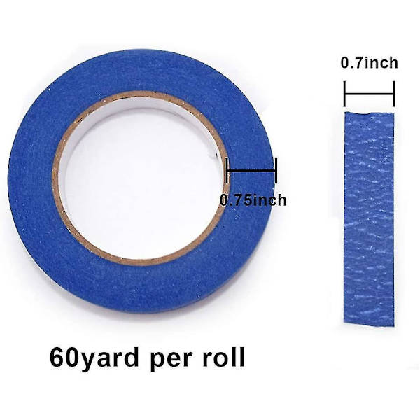 Målartejp 3 Rullar Multiyta Maskeringstejp 0,7x60 Yard