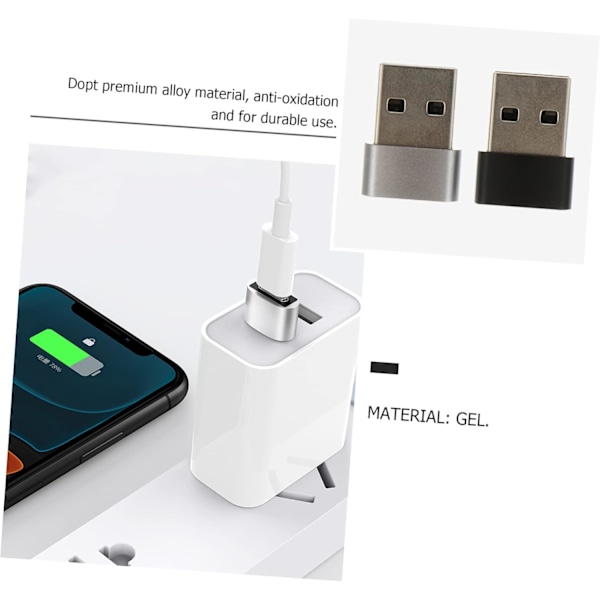 USB C Hun Adapter Han Adapter Sæt 2 stk Type C til USB 2.0 Kompakt Design