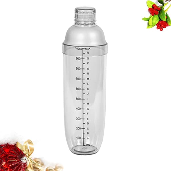 1000 ml hvit cocktailshakerkoppmikser med PC-kropp og skala