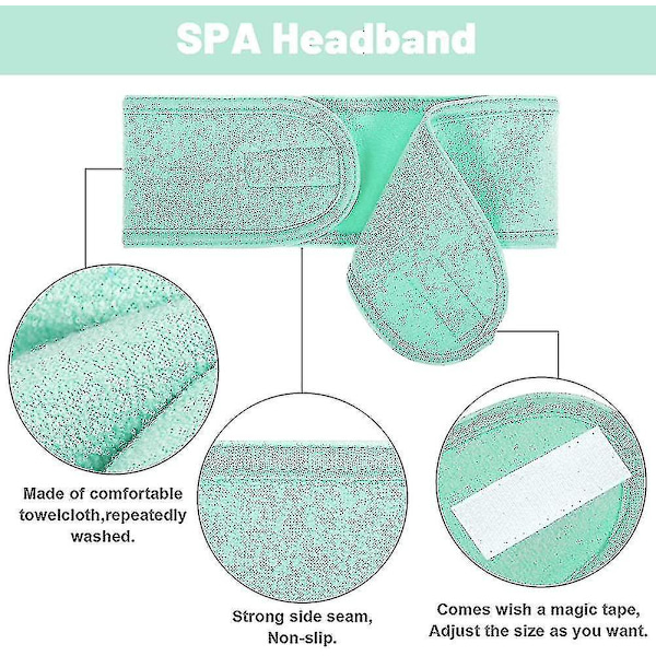 4 stk Spa Hodebånd. Sminke Hårbånd. Elastisk Terry Klut Hodebånd For Sport