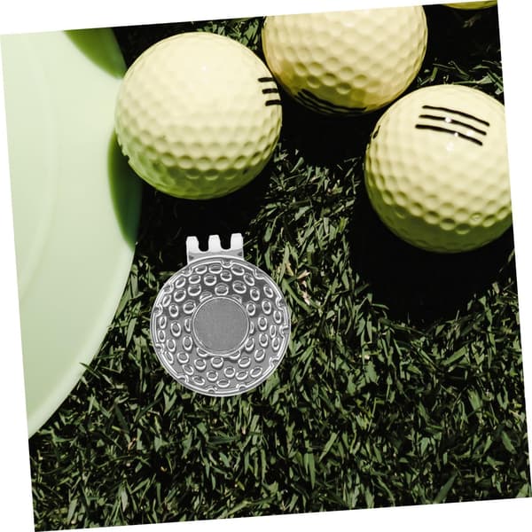 4 stk sølv 25 mm golfballmarkører med golfhatteklips med doble hull, bærbart tilbehør