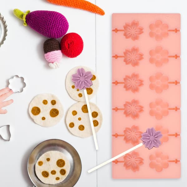 Fleksibel silikon godteriform med lokk, non-stick rosa sjokolade silikonform