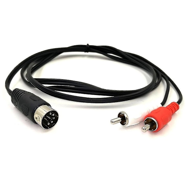 5-pin DIN-plugg hann til 2 RCA for Electrophonic Bang & Olufsen Quad Stereo System 0.5M