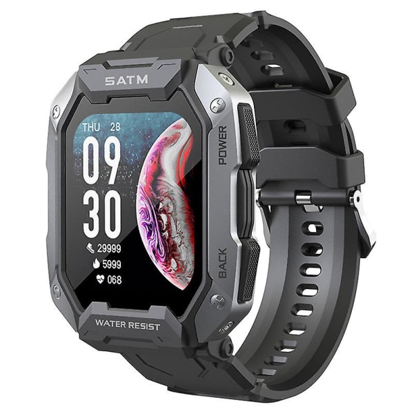 1,71-tums Klocka C20 Smartwatch Trefallig Utomhus Stegräknare Bluetooth Samtal Klocka Black