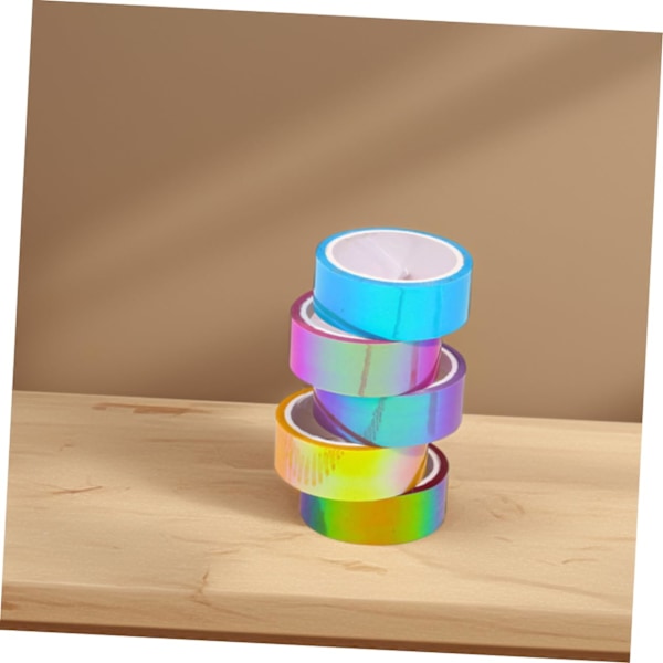 18 st Regnbågsgradient Washi Tejp Set Vattentäta Självhäftande Pappersdekaler för Journal DIY Hantverk Konst Heminredning