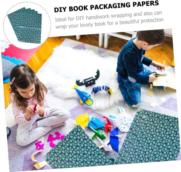 10 st DIY bokomslagspapper tecknade dinosaurieomslagspapper