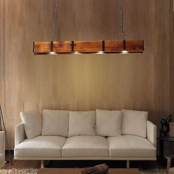 100cm Single Design Pendel Light Wood Vintage