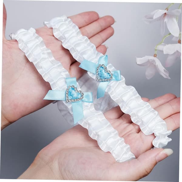 2 st spets eleganta bröllopsaccessoarer bröllopsset för brud bröllopsset för brud strumpeband