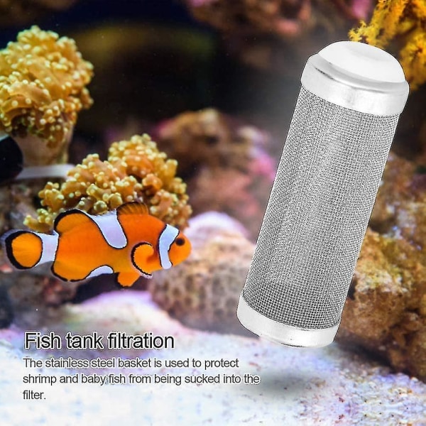 5 stk. Akvarium Filter Indløbsgitter Rustfrit Stål Kurv Rejer Beskyttelse Metal Filter