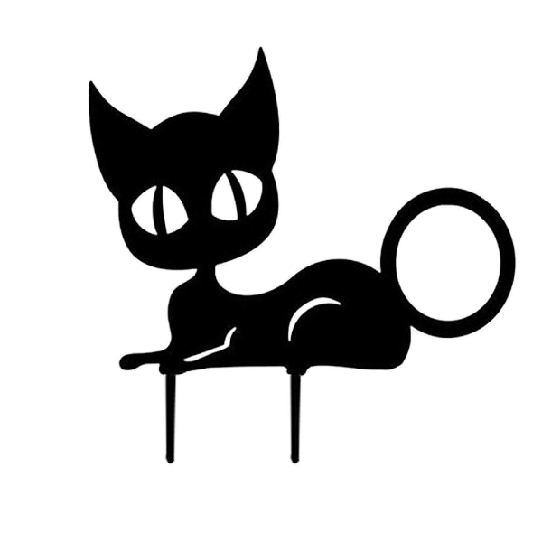 Utomhus Smycken i Smijern med Katt och Fjärilsstil, Plug-in Dekoration för Trädgården (1 st, Svart)