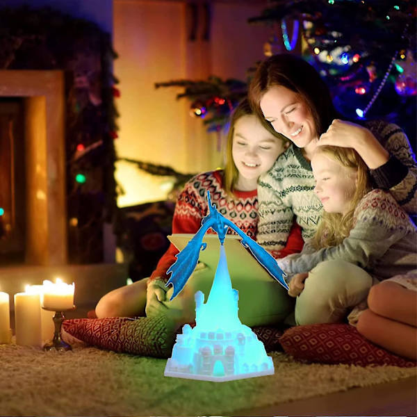 3D-tulostettu Tulen Hengittävä Lohikäärme LED-Yövalo