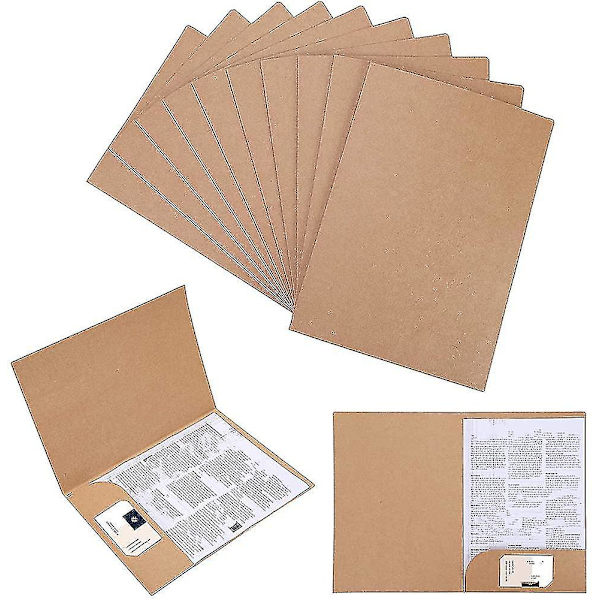 10-pack Pappmapp med Flik A4 Kraftpappersfoder Insatsmapp - yuhao