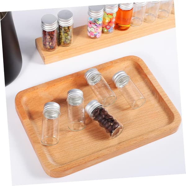20 st mini glasflaskor lock 10 ml små glasflaskor aluminiumlock tomma förvaringsbehållare för resor och hantverk