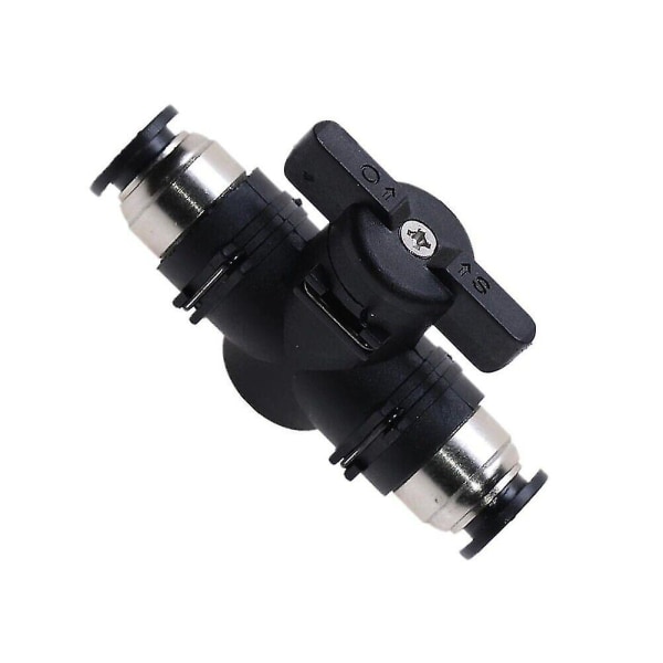 8 mm pneumatisk skubbeledskonnektor Buc Håndventilkontakt Luftledningsrørfittings (sort) (2 stk)
